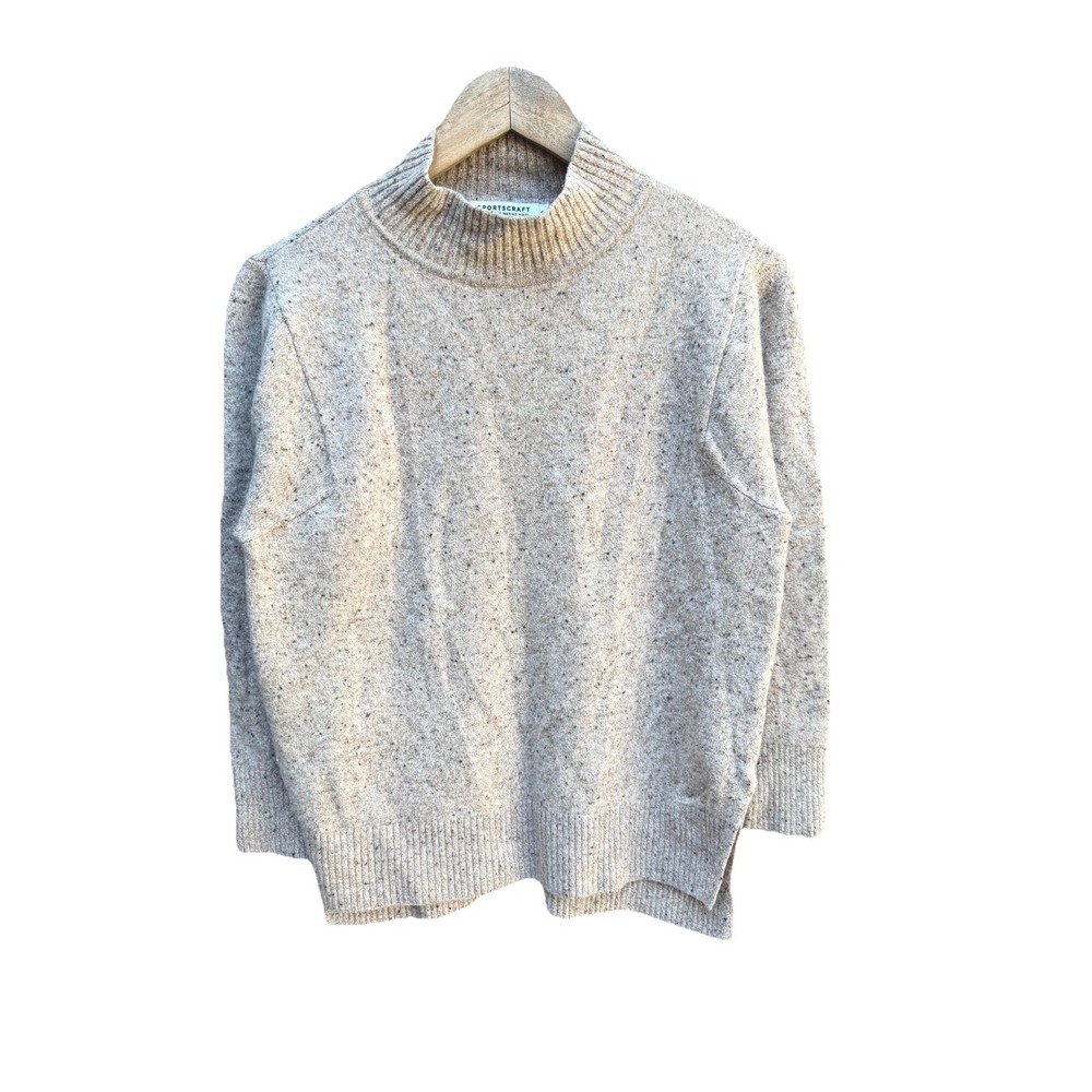 Sportscraft Sweater Women's Small Cream Merino Wool Mock Neck Outdoor Cozy